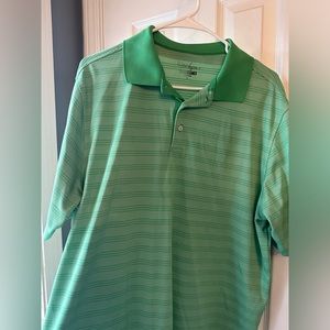 Walter Hagen polo shirt men's large golf Green Stripped short sleeve
